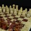 Шахматы из ракушечника с коричневым ониксом 250*250мм