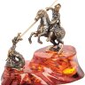 Фигурка "Георгий Победоносец" (латунь, янтарь)