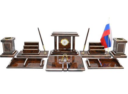Настольный набор из обсидиана "Цезарь 1" 980 мм