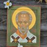 Икона рукописная "Николай Чудотворец"