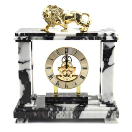 Часы каминные из мрамора "Лев" 33,5 см