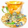 Чайная чашка из янтаря "Ирис"