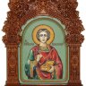 Рукописная икона "Святой Великомученик и Целитель Пантелеймон" на кипарисе