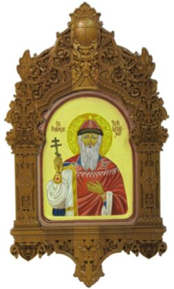 Рукописная икона "Святой равноапостольный князь Владимир" на кипарисе
