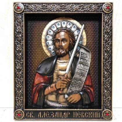 Резная икона Великий князь Александр Невский
