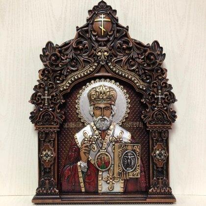 Резная Икона Николай Угодник