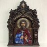 Резная Икона святой мученик Леонид