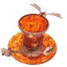 Кофейная чашка "Стрекоза" из янтаря с ложечкой