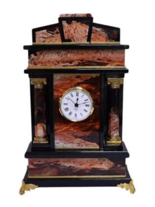 Часы каминные из яшмы долерита 33,5 см